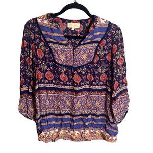 Anthropologie Lucy & Laurel floral 3/4 sleeve top